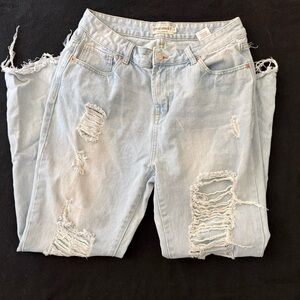 Source Unknown Light Blue Ripped Boyfriend Jeans